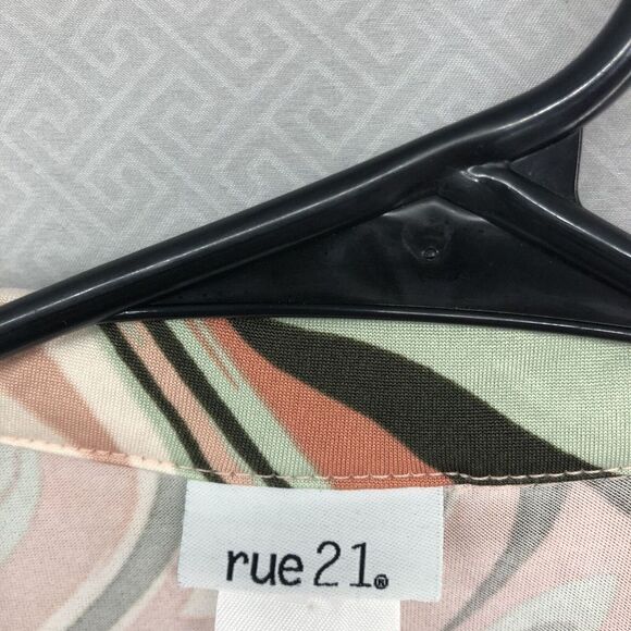 Rue21 Dress Young Adult Medium Short Sleeve Women Multicolor Swirl New Stained - Picture 4 of 14